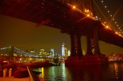 Dumbo e il Brooklyn Bridge, New York.