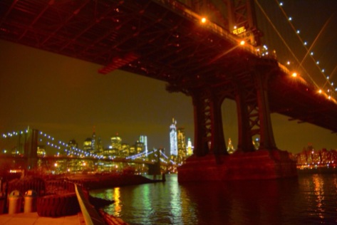 Dumbo e il Brooklyn Bridge, New York.