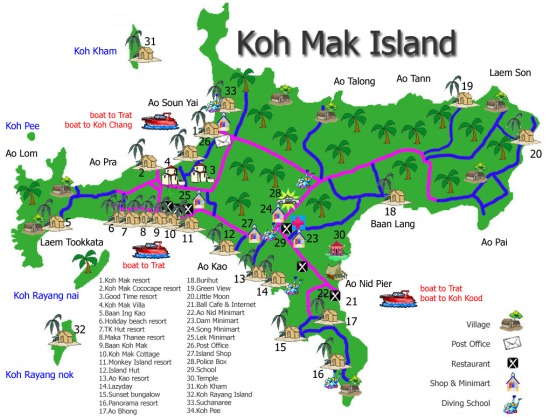 Mappa di Koh Mak - Foto credit: koh-mak-property.com.